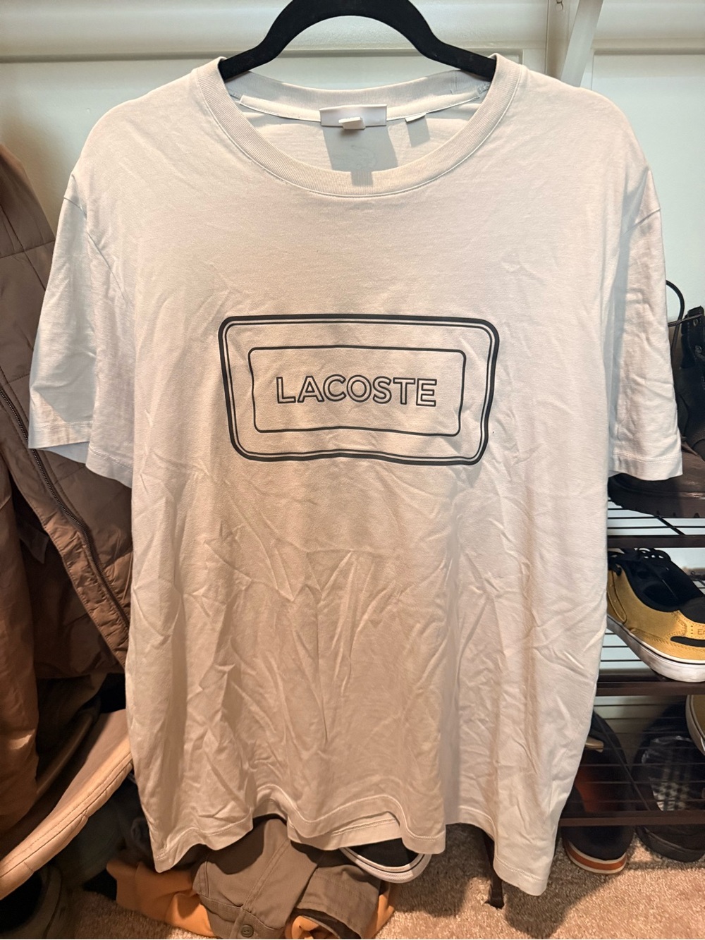 Lacoste Men's grey Logo Crew Neck T-Shirt